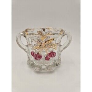 Vintage Northwood‎ Glass Cherry And Cable Open Sugar Bowl Or Spooner 4"